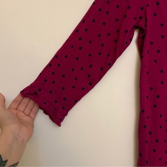 Boden Federica Jersey Polka Dot Ruffle Trim Top - Picture 2 of 5